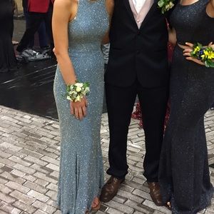 Blue sparkly prom dress
